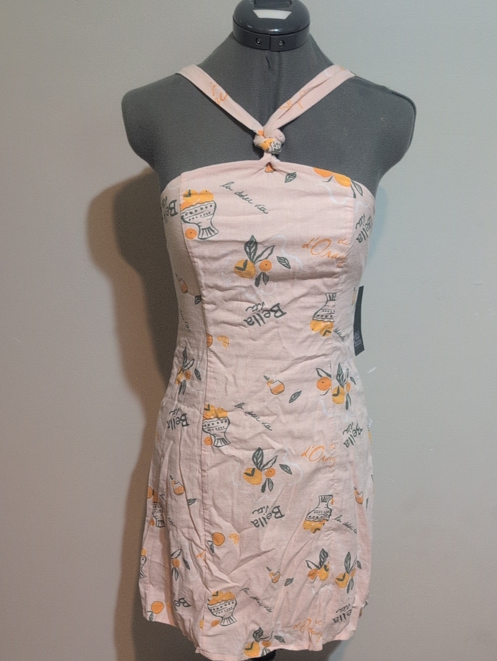 wild fable Pink Citrus Halter Mini Dress